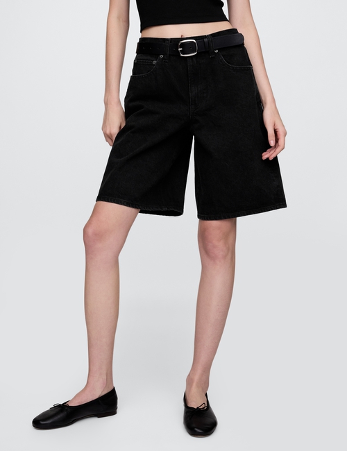 11"  Mid Rise Longline Denim Shorts