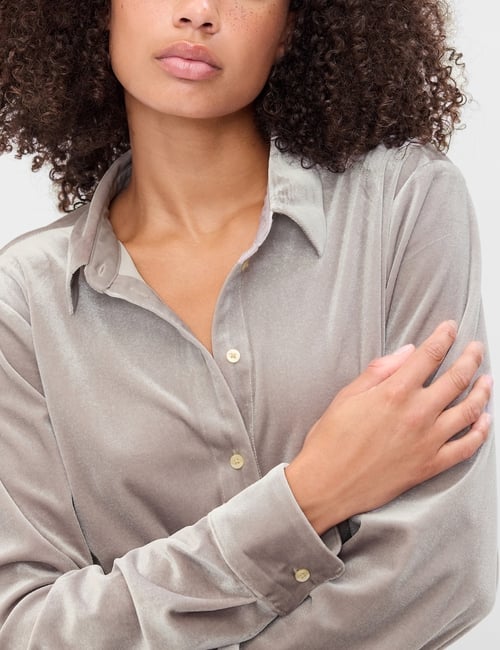 Recycled Relaxed Velvet Easy Shirt