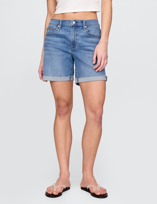 5" Mid Rise Denim Girlfriend Shorts