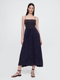 Crinkle Gauze Mixed Media Maxi Dress
