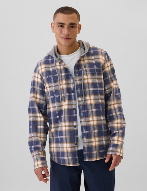 V-LS STANDARD HOODED FLANNEL