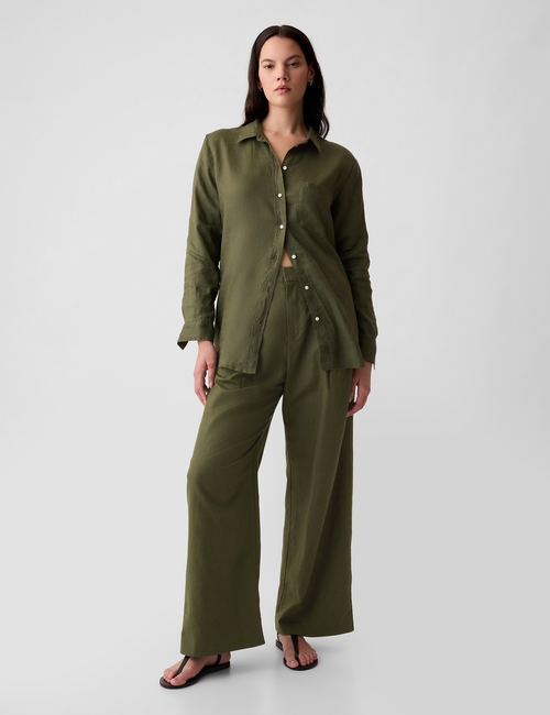 365 High Rise Linen-Cotton Trousers