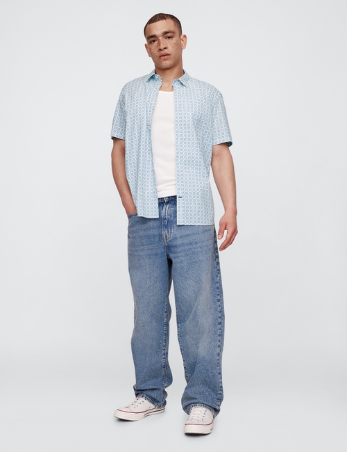 Stretch Poplin Shirt in Standard Fit