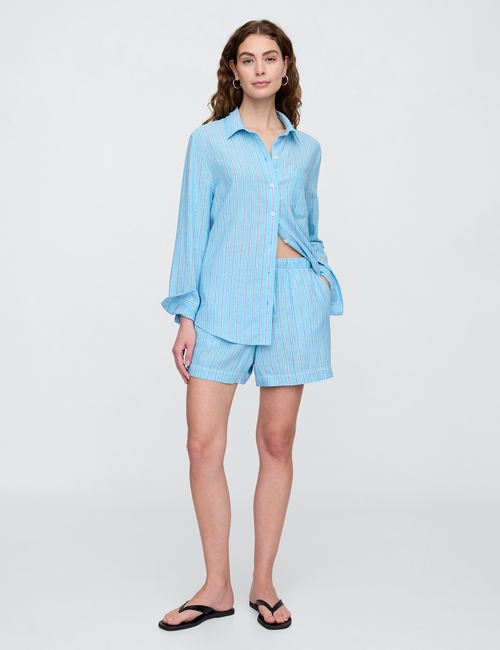 Linen-Blend Easy Shirt