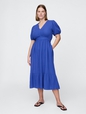 Crinkle Gauze Open-Back Midi Dress