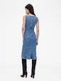 GAP STUDIO SEAMED DENIM BACK ZIP DRESS