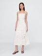 Linen-Blend Embroidered Maxi Dress