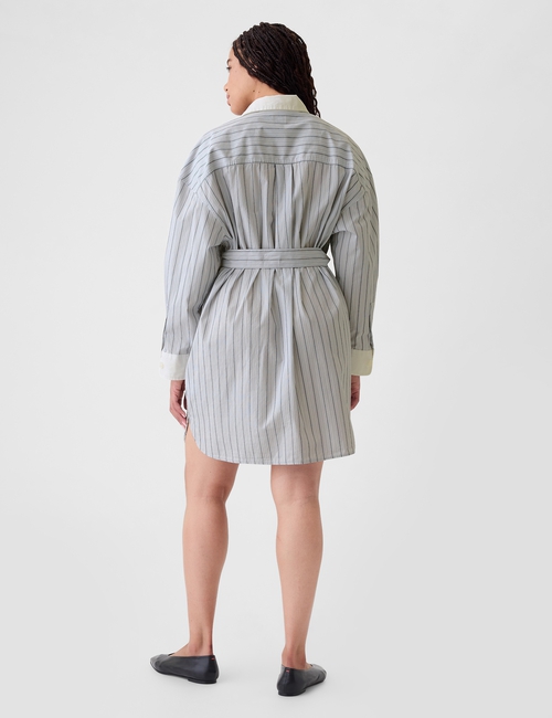 Organic Cotton Striped Mini Shirtdress