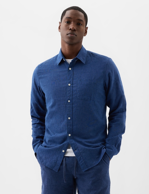 Linen-Blend Shirt in Standard Fit