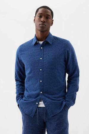 Linen-Blend Shirt in Standard Fit