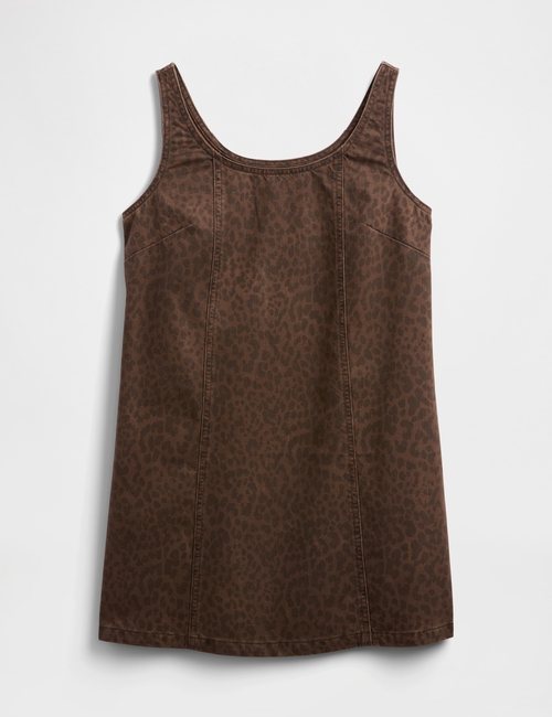 Print Denim Scoopneck Mini Dress