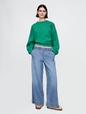 Mid Rise UltraSoft Pleated Easy Baggy Jeans