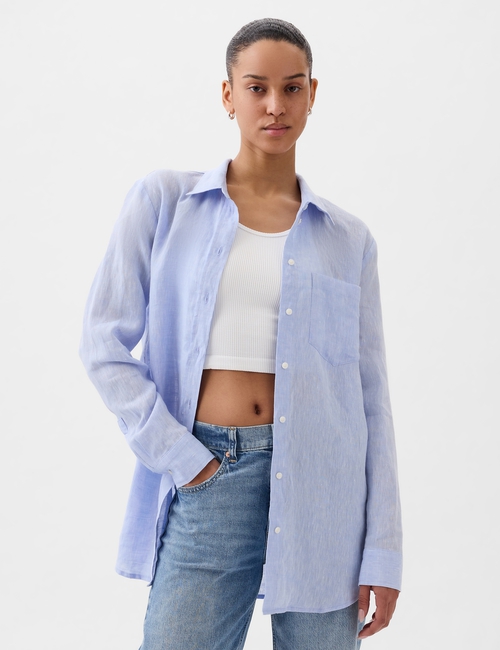 100% Linen Boyfriend Shirt