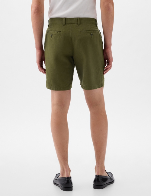8" Linen-Cotton Shorts