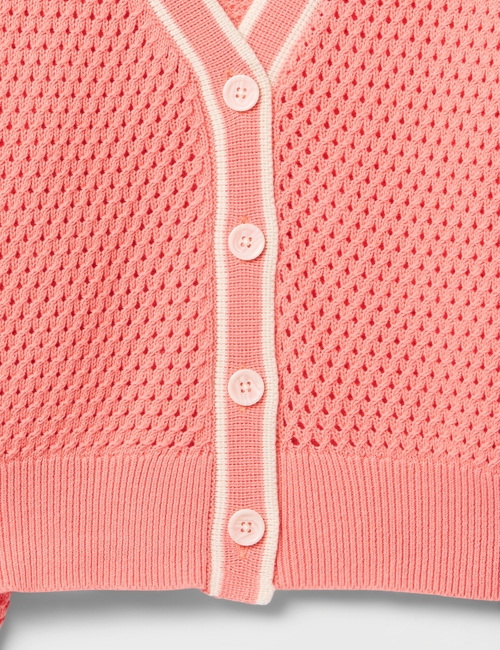 Kids Crochet V-Neck Cardigan