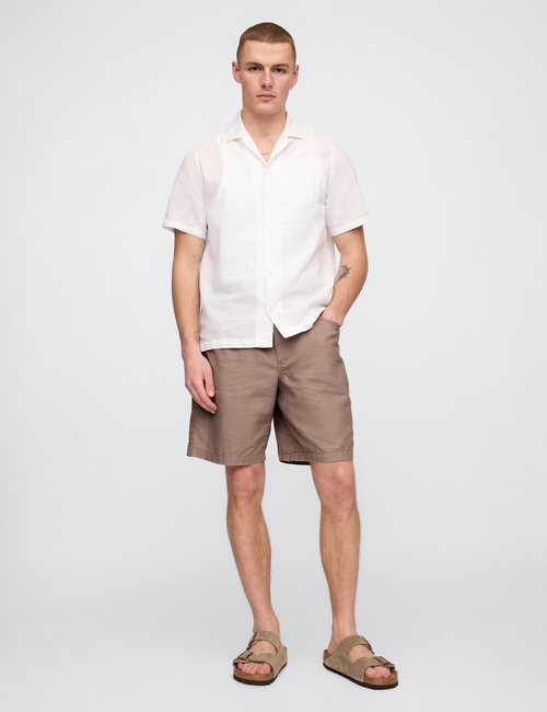 Linen-Cotton Easy Shorts