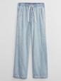 High Rise Wide-Leg Pull-On Jeans