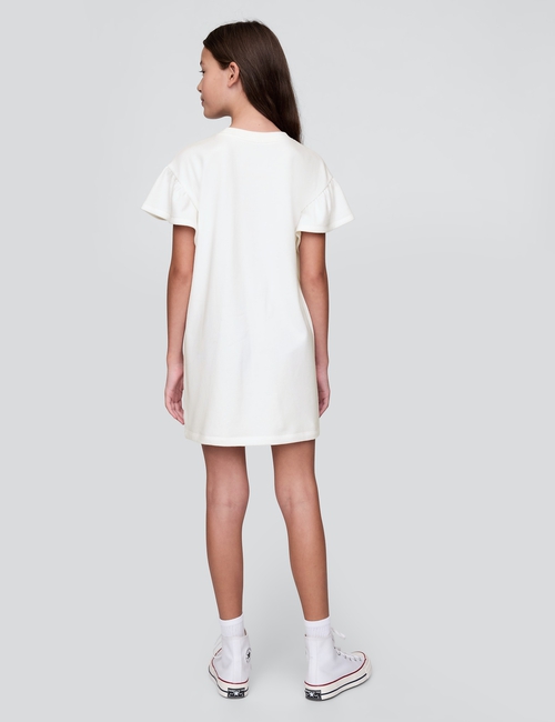 Kids Vintage Soft Flutter-Sleeve Sweatshirt Dress