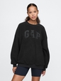 Oversized Sherpa Heart Logo Sweatshirt