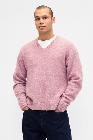 Relaxed V-Neck Crop Sweater