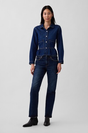 Mid Rise Relaxed Straight Jeans