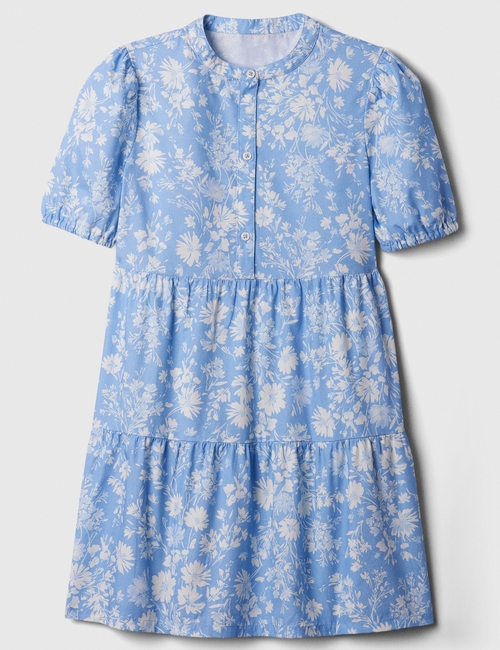 Kids Tiered Poplin Shirtdress