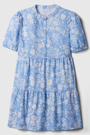 Kids Tiered Poplin Shirtdress