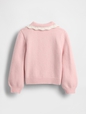 CASHSOFT COLLAR CABLE SWEATER