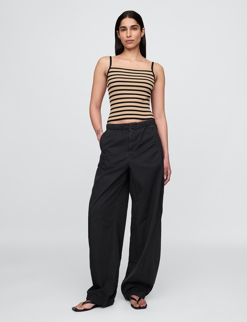 Low Rise Barrel Parachute Pants