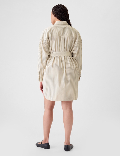 Organic Cotton Striped Mini Shirtdress