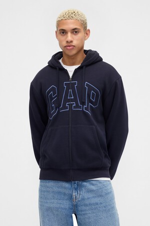 Relaxed Gap Logo Sherpa-Lined Zip Hoodie