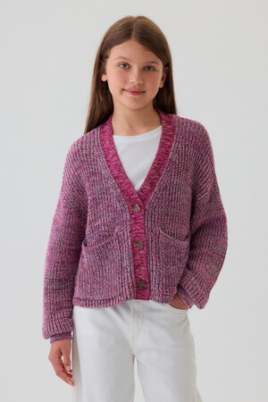 Kids Shaker-Stitch Cropped Cardigan