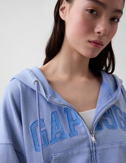 French Terry Oversized 1969 Logo Zip Hoodie