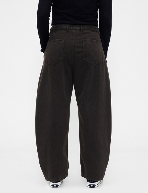 Mid Rise Twill Barrel Pants