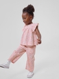 babyGap Linen-Blend Flutter Sleeve Top