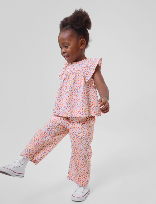 babyGap Linen-Blend Flutter Sleeve Top