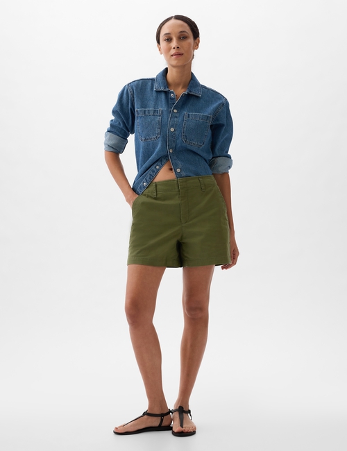 5" Mid Rise Downtown Khaki Shorts