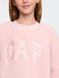 Kids Gap Logo Sherpa Sweatshirt Dress