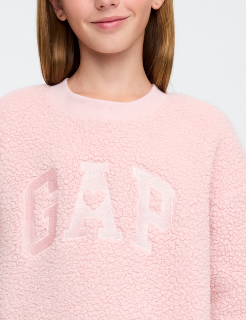 Kids Gap Logo Sherpa Sweatshirt Dress