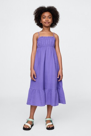 Kids Crinkle Gauze Midi Dress