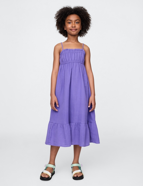 Kids Crinkle Gauze Midi Dress