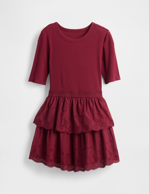 Kids Mixed Media Eyelet Dress