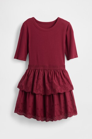 Kids Mixed Media Eyelet Dress