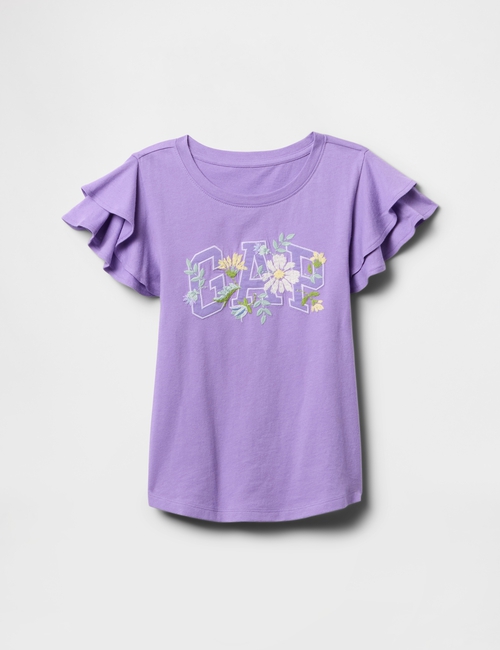 Kids Ruffle Graphic Logo T-Shirt