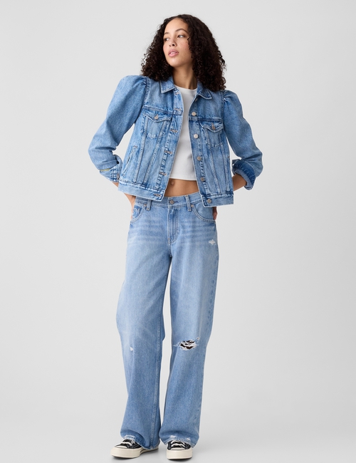 Puff Sleeve Icon Denim Jacket