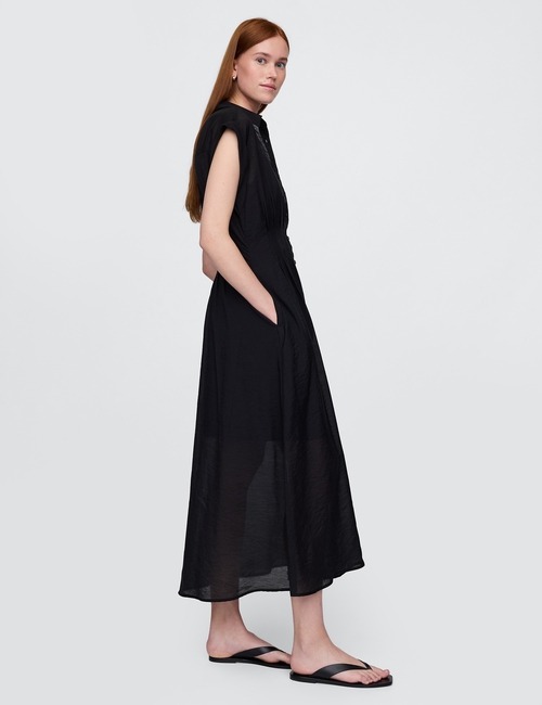 Sheer Midi Shirtdress