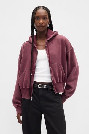 VintageSoft Full-Zip Wedge Hoodie
