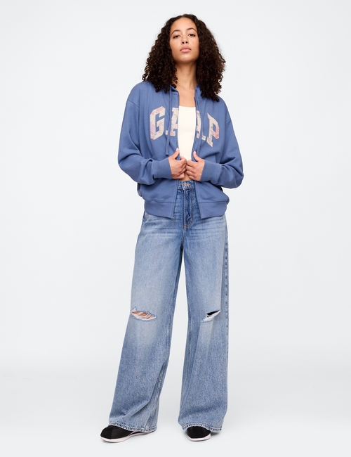 Relaxed Gap Logo Zip Hoodie