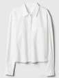 Cropped Linen-Blend Shirt