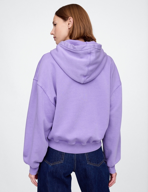 VintageSoft Cropped Logo Hoodie